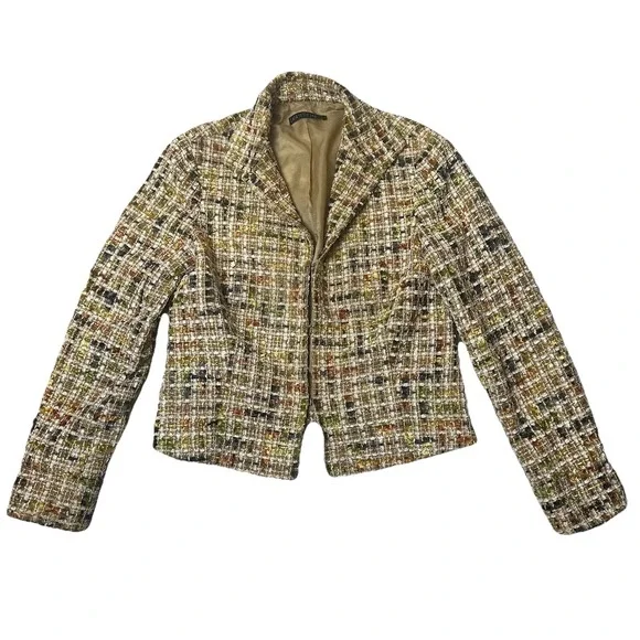 Lafayette 148 Boucle Tweed Cropped Jacket Women Small Wool Blend Multicolor Hook - Picture 12 of 13